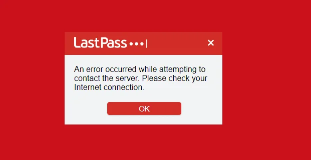 Lastpass：聯繫服務器時發生錯誤