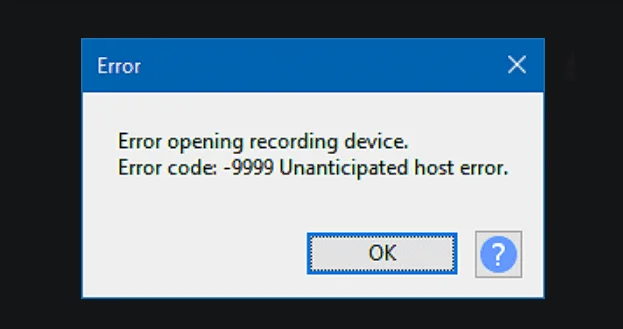 修復 Audacity 錯誤代碼 9999：意外主機錯誤