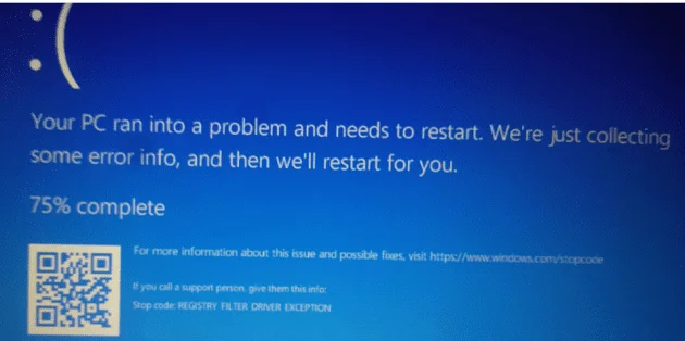 Sửa lỗi ngoại lệ trình điều khiển bộ lọc đăng ký Windows 10