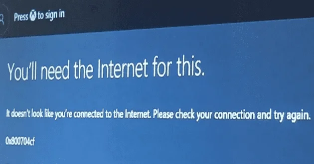 排除 Xbox One 錯誤 0x800704cf