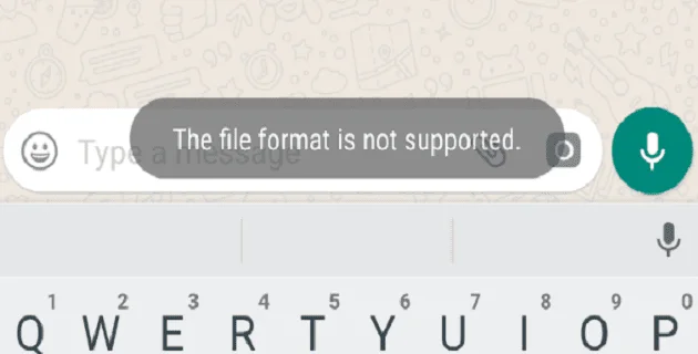 WhatsApp: format pliku nie jest obsługiwany