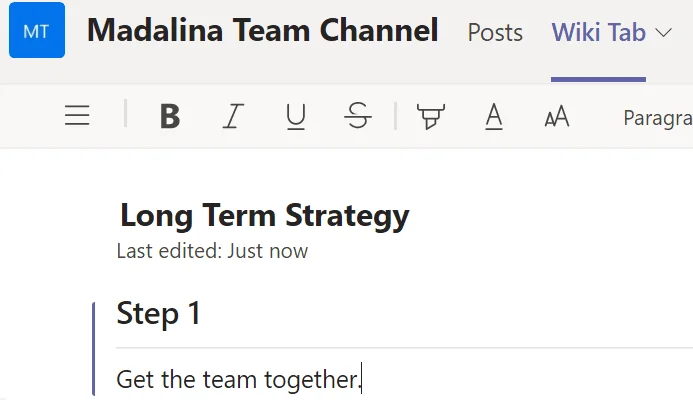 Microsoft Teams: 다른 사람이 이 섹션을 편집 중입니다.
