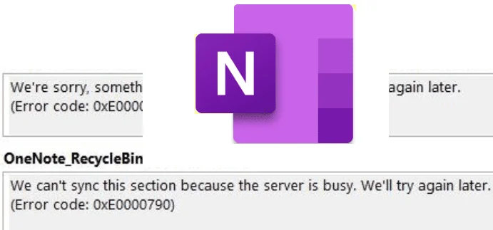 Nie można zsynchronizować programu OneNote, ponieważ serwer jest zajęty