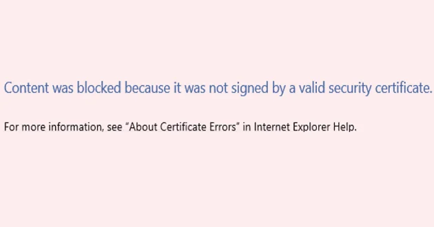 IE/Edge: Treść została zablokowana, nieprawidłowy certyfikat bezpieczeństwa
