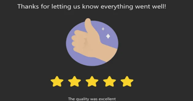Microsoft Teams: Desative Como estava a qualidade da chamada?