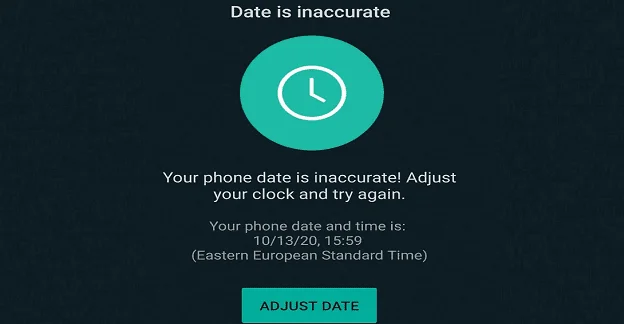 Napraw błąd Whatsapp Data telefonu jest niedokładna na Androidzie