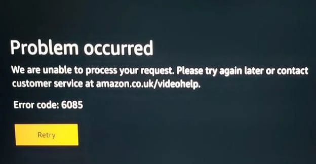 Jak naprawić błąd wideo Amazon Prime 6085