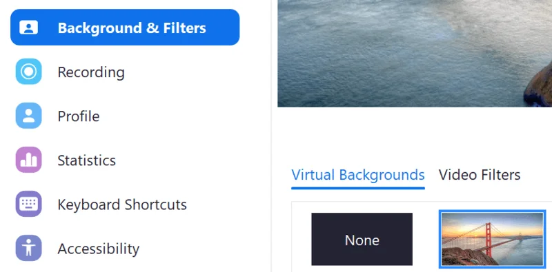 Solução de problemas de zoom virtual em segundo plano