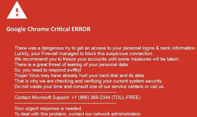 Napraw czerwony ekran błędu krytycznego Google Chrome