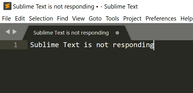 Solução de problemas de texto sublime que não está respondendo