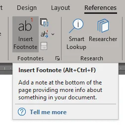 MS Word：如何插入腳註