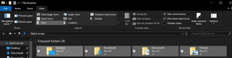 Windows 10: Xóa hộp kiểm biểu tượng