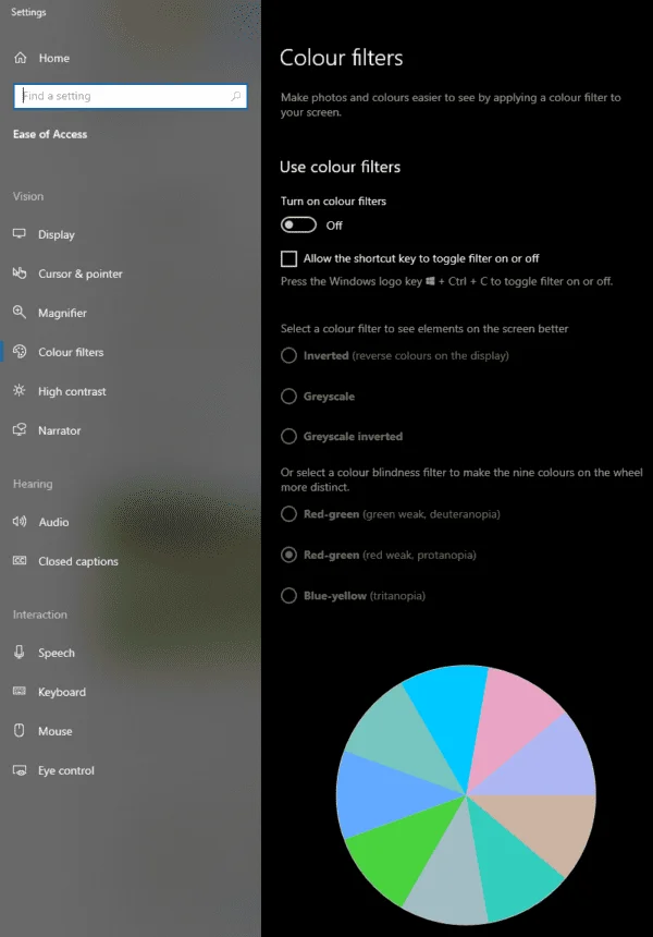 Windows 10: Cách định cấu hình bộ lọc mù màu