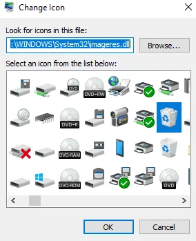 Windows 10: Cambiar el icono de la papelera de reciclaje
