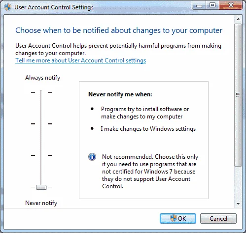 Habilitar o deshabilitar el control de cuentas de usuario (UAC) en Windows 10, 8 o 7