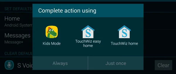 Android: monit o przywrócenie domyślnej aplikacji