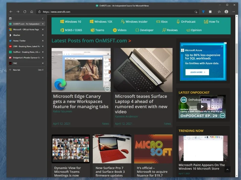 Cara mengaktifkan tab vertikal di Microsoft Edge untuk menjelajah lebih cepat
