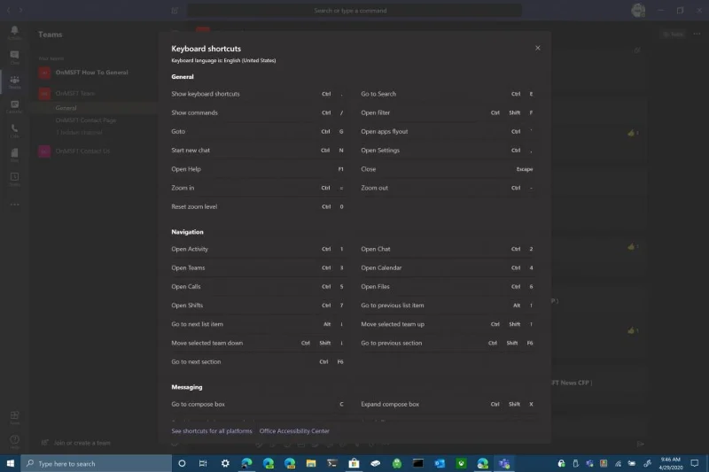 MicrosoftTeamsでキーボードショートカットを使用する方法