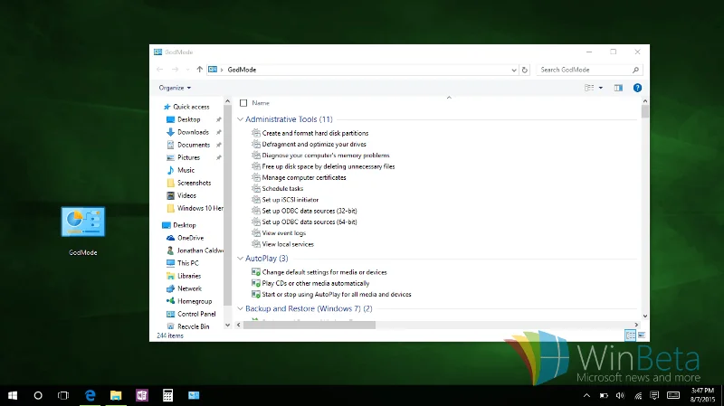 Come abilitare la Modalità Dio in Windows 10 e accedere alle impostazioni nascoste