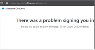 Cách sửa mã lỗi OneDrive 0x8004da9a
