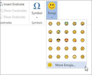 Sisipkan Emoji dalam Word untuk Web