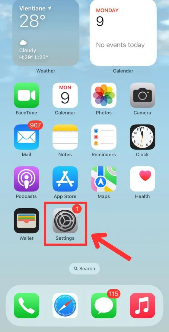 iOS 휴대폰 메뉴 화면 설정 앱