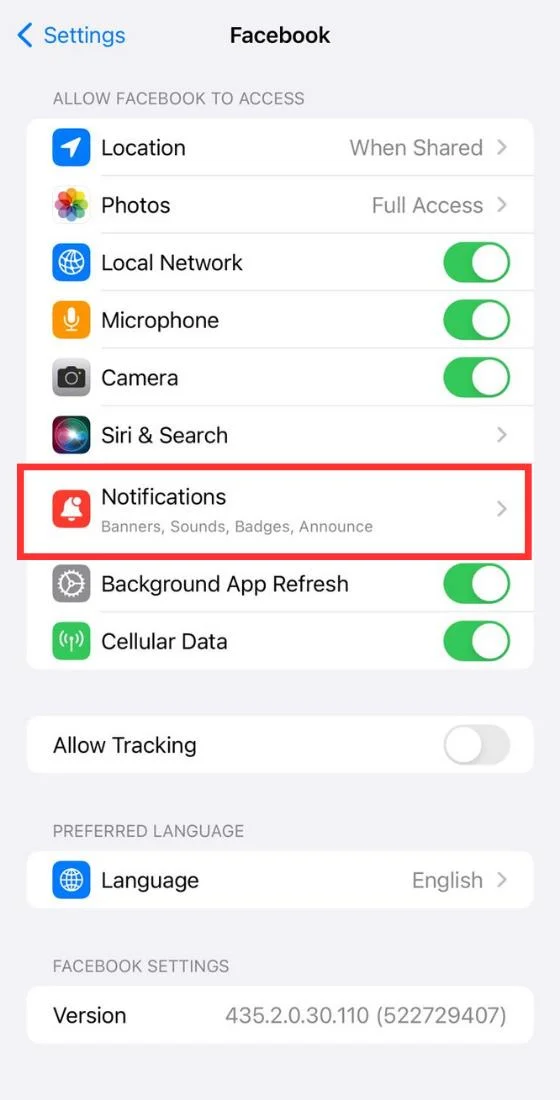 iOS 휴대폰 애플리케이션 설정 알림 버튼