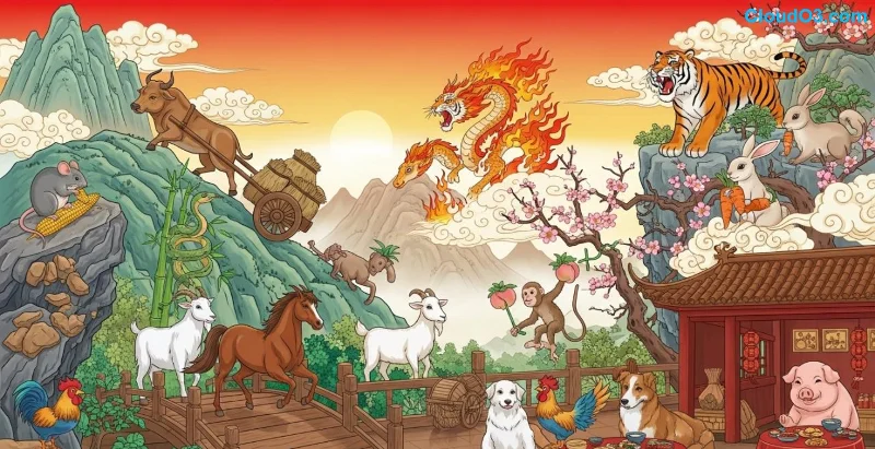 Illustration mystique du Serpent dans l'astrologie chinoise 2001, symbole d'intuition et de profondeur