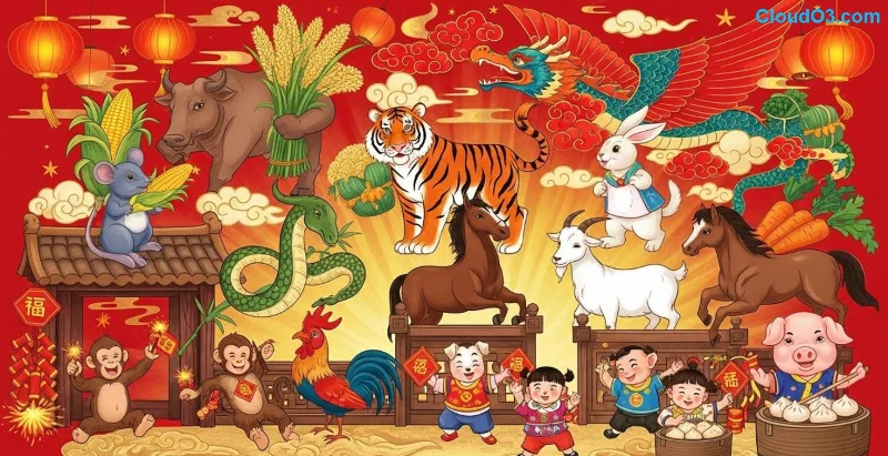 Illustration détaillée du voyage rebelle et des phases de vie du Tigre de Feu en astrologie chinoise 1986
