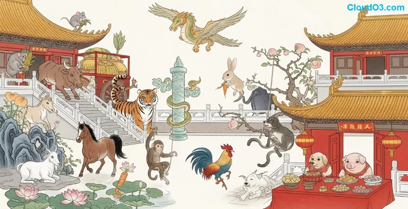 Couple romantique sous les étoiles du zodiaque chinois, illustration pour horoscope amour Lièvre 2026