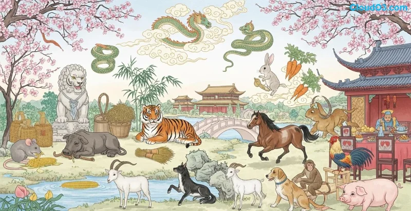 Lapin stylisé en posture diplomatique, représentant l'élégance et la sérénité dans l'astrologie chinoise du Lapin 1975