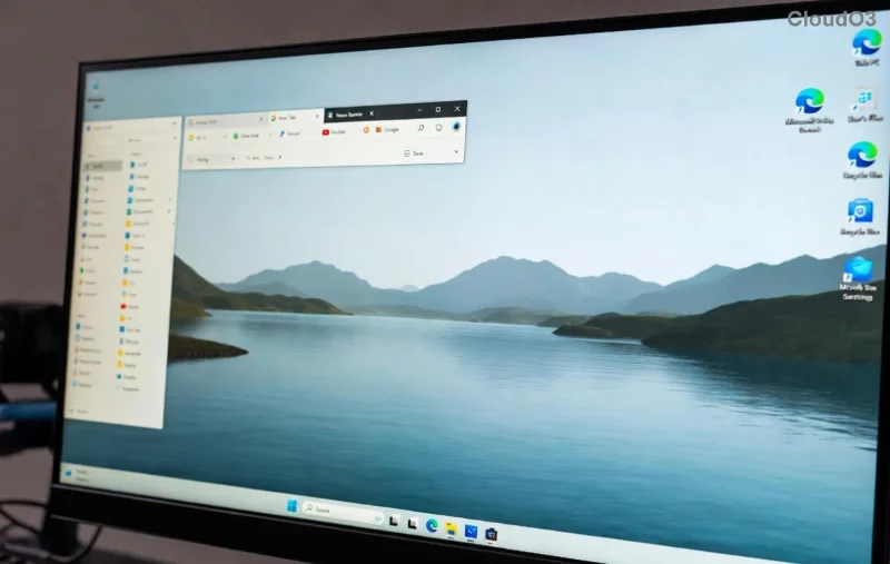 Menú de configuración de pantalla de Windows 11 que resalta las opciones de escala de DPI para la solución de Rainmeter