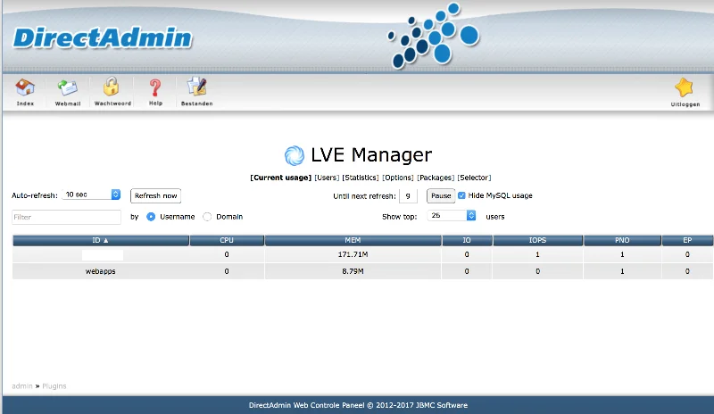 CentOS를 사용하여 DirectAdmin에 CloudLinux 설치