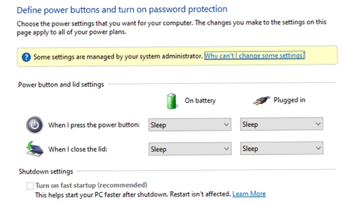 Tại sao “Bật Khởi động nhanh” lại bị xám trên Windows?