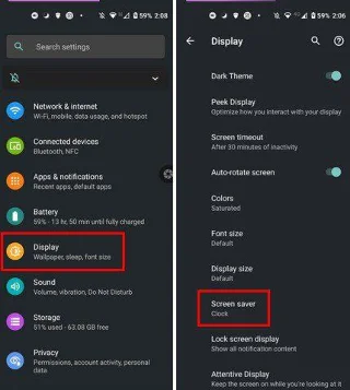 Motorolaのスクリーンセーバーを有効にする方法