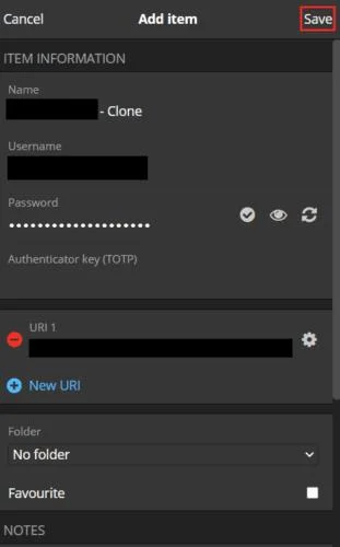 Bitwarden: Bir Giriş Nasıl Klonlanır