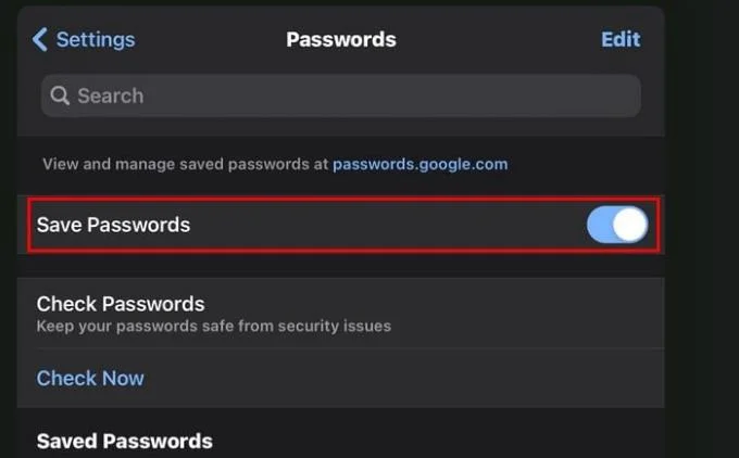 أوقف Chrome من المطالبة بحفظ كلمة المرور