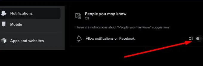 Facebook 알림 차단
