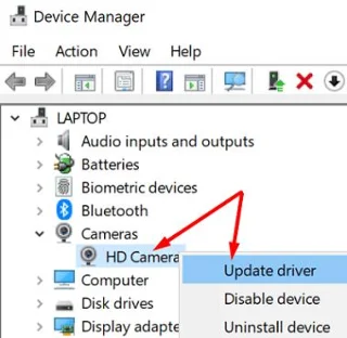Khắc phục: Máy ảnh không tương thích với Windows Hello Face