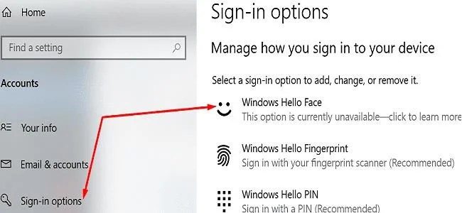 Khắc phục: Máy ảnh không tương thích với Windows Hello Face