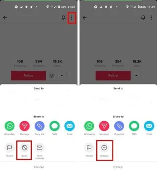 Snel iemand blokkeren op Tiktok