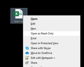 Excel: Otwórz plik jako tylko do odczytu