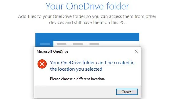 Poprawka: nie można utworzyć folderu OneDrive w wybranej lokalizacji