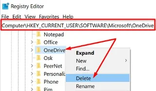Poprawka: nie można utworzyć folderu OneDrive w wybranej lokalizacji