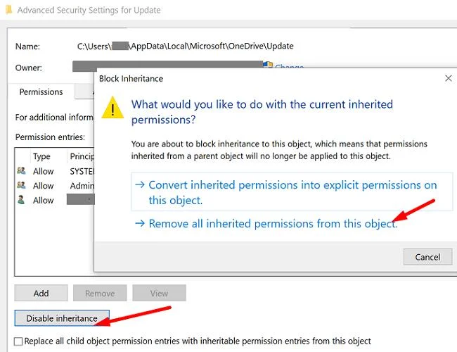 Poprawka: nie można utworzyć folderu OneDrive w wybranej lokalizacji