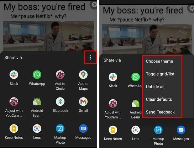Personalización del menú Compartir en Android