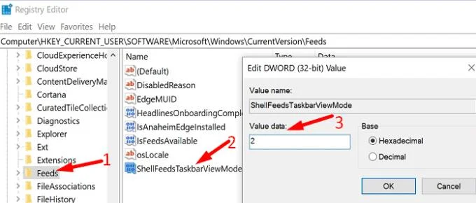 Usuń pogodę i wiadomości z paska zadań systemu Windows 10