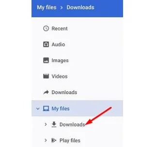 Chromebookのダウンロードフォルダ