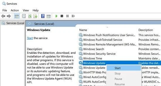 Cách sửa lỗi Windows Update 0x80070424
