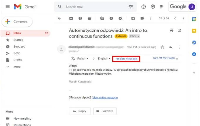 Gmail: jak przetłumaczyć e-mail